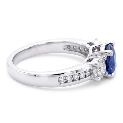 Natural Sapphire Ring 2ct - White Gold 14K