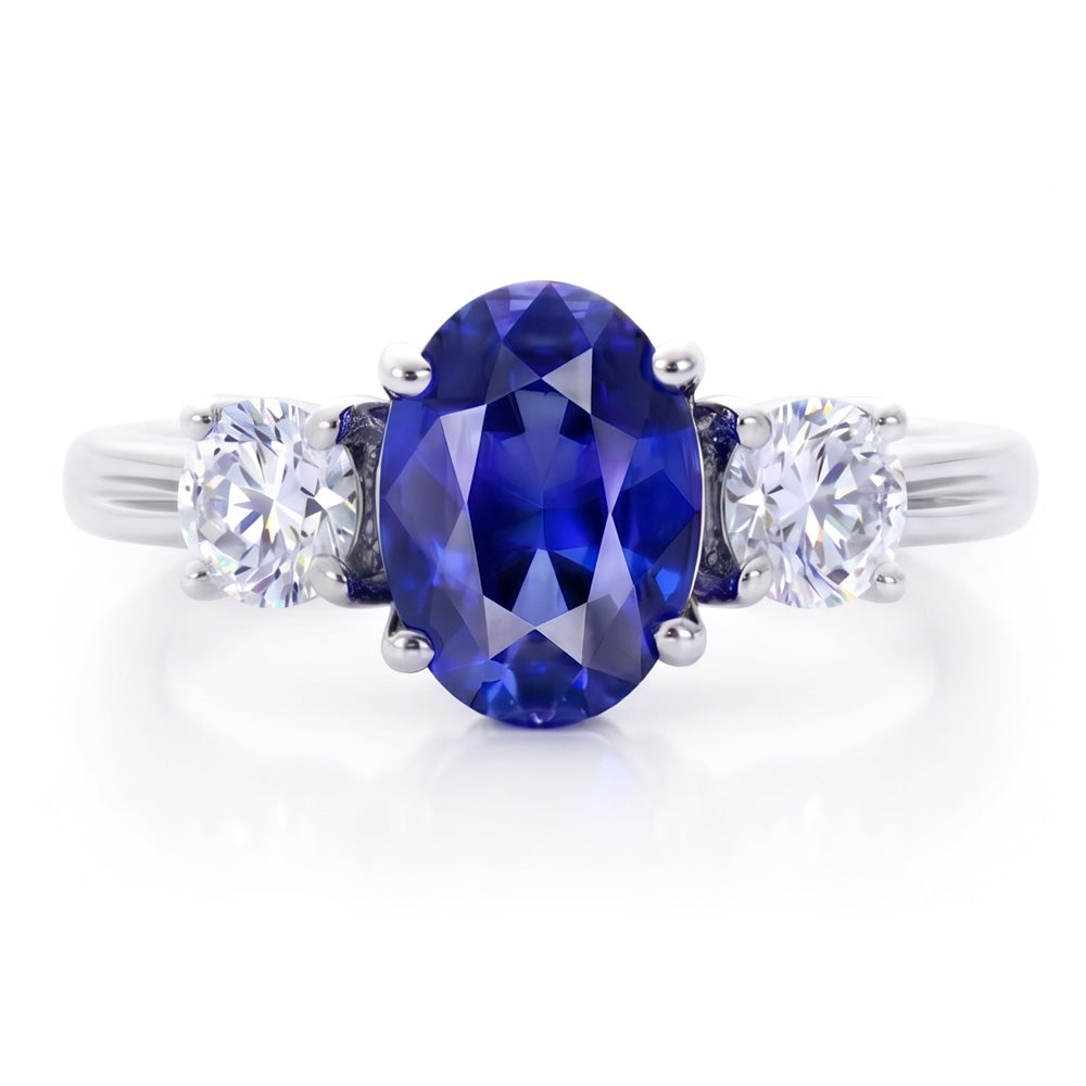 Natural Sapphire Ring 2ct - White Gold 14K