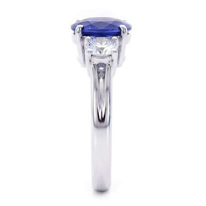 Natural Sapphire Ring 2ct - White Gold 14K