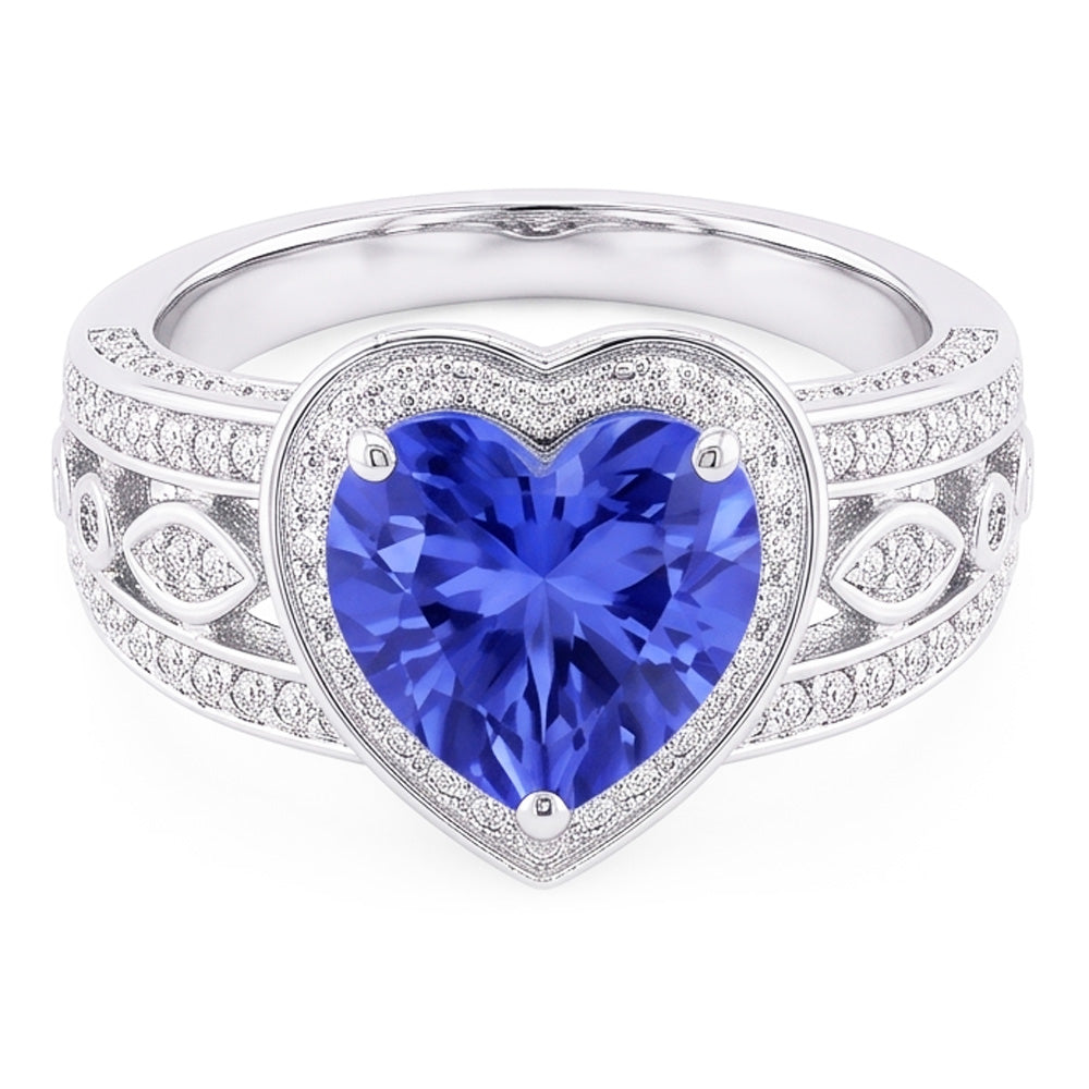 Natural Sapphire Ring 2ct - White Gold 14K