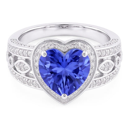 Natural Sapphire Ring 2ct - White Gold 14K