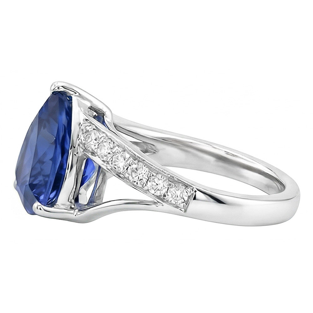 Natural Sapphire Ring 2ct - White Gold 14K