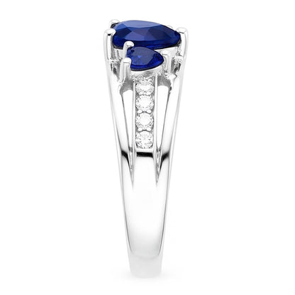 Natural Sapphire Ring 2ct - White Gold 14K