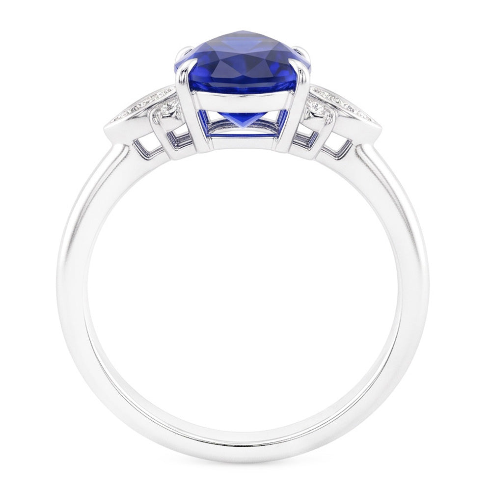 Natural Sapphire Ring 2ct - White Gold 14K