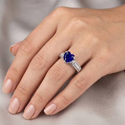 Natural Sapphire Ring 2ct - White Gold 14K