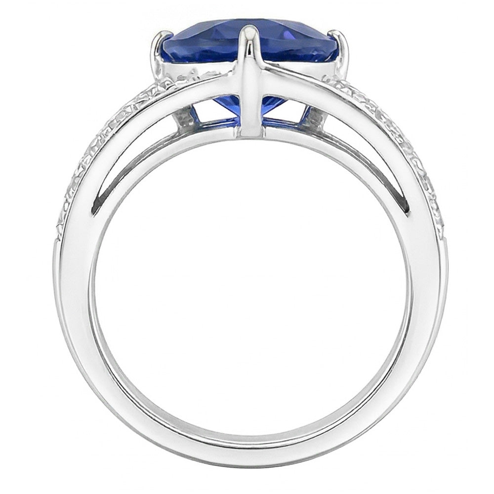 Natural Sapphire Ring 2ct - White Gold 14K