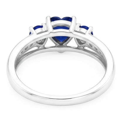 Natural Sapphire Ring 2ct - White Gold 14K
