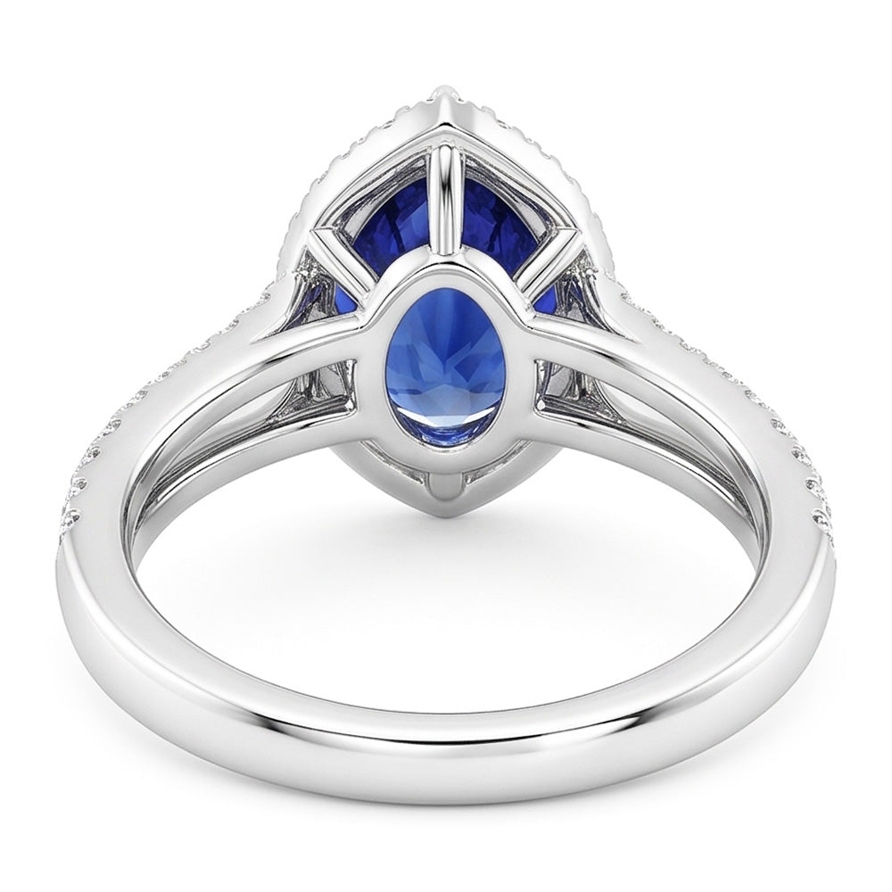 Natural Sapphire Ring 2ct - White Gold 14K
