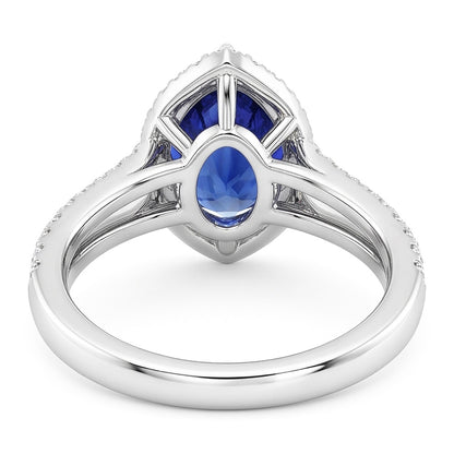 Natural Sapphire Ring 2ct - White Gold 14K