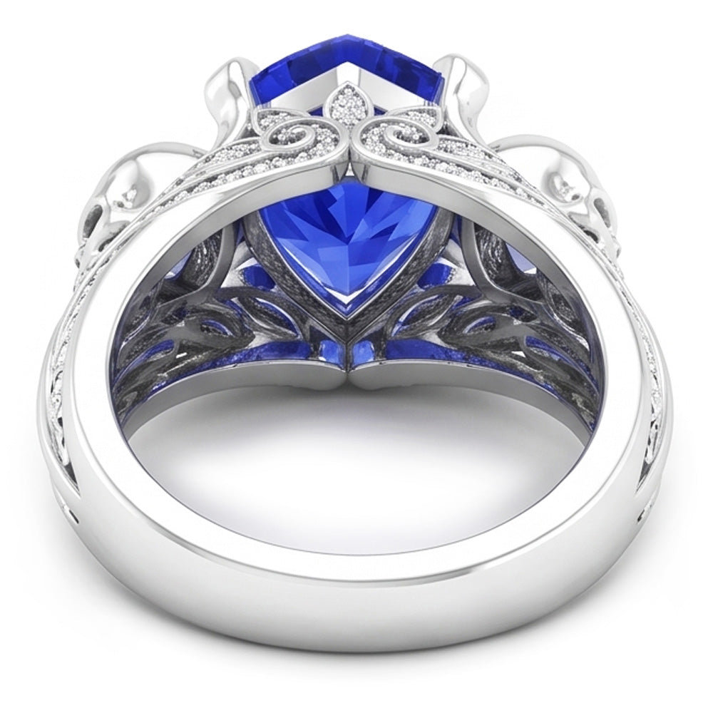 Natural Sapphire Ring 2ct - White Gold 14K
