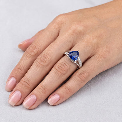 Natural Sapphire Ring 2ct - White Gold 14K