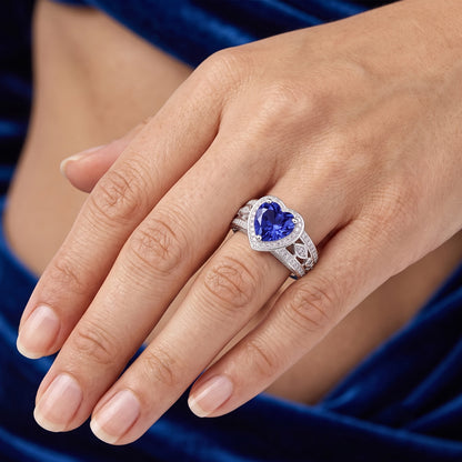 Natural Sapphire Ring 2ct - White Gold 14K
