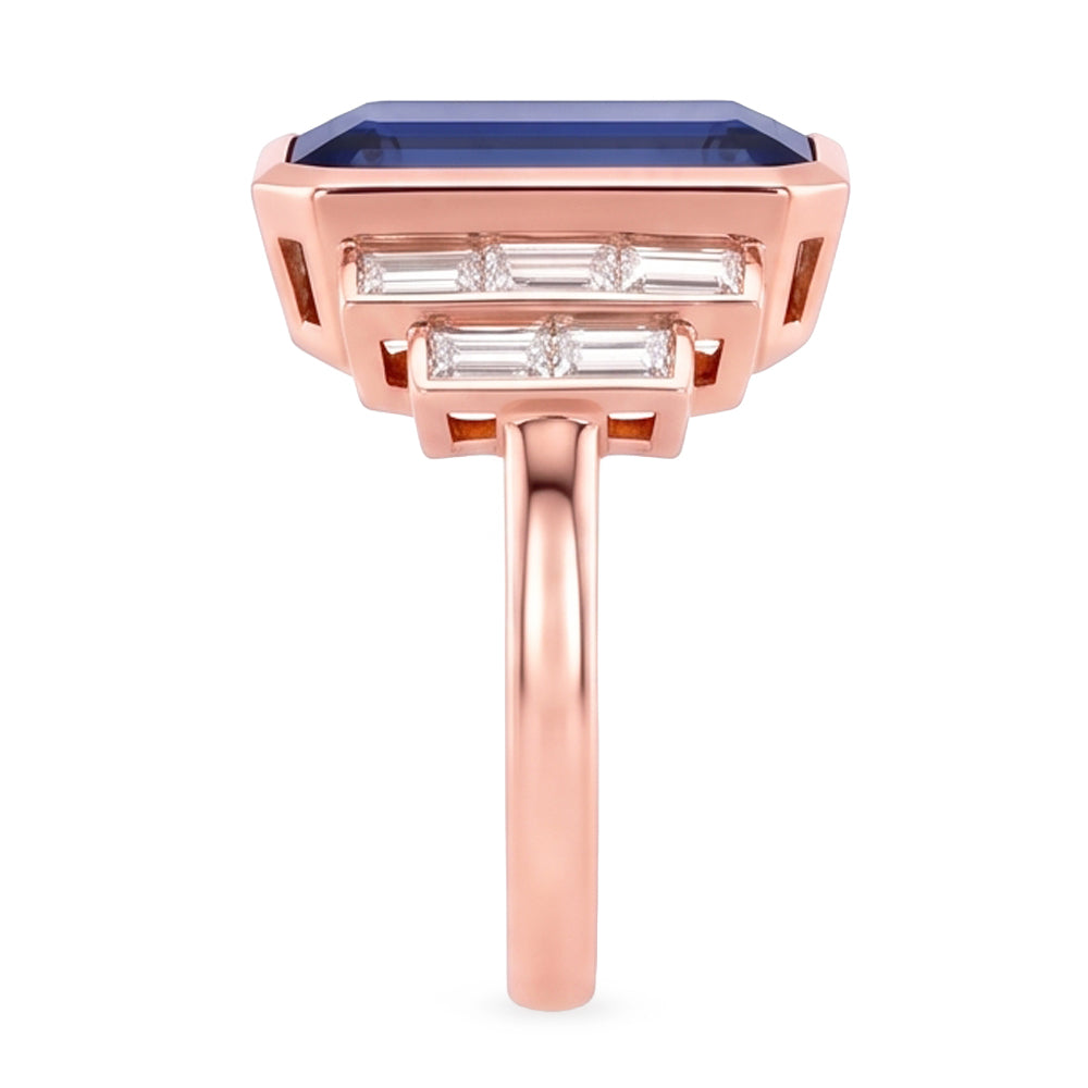 Natural Sapphire Ring 3.50ct - Rose Gold 14K