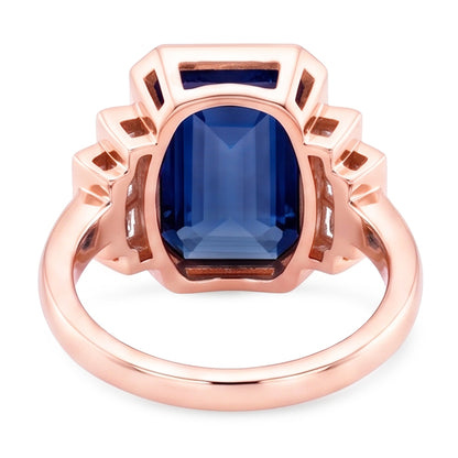 Natural Sapphire Ring 3.50ct - Rose Gold 14K