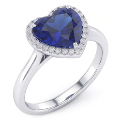 Natural Sapphire Ring 3.50ct - White Gold 14K