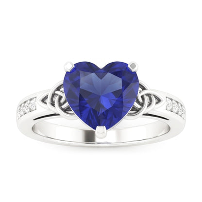 Natural Sapphire Ring 3.50ct - White Gold 14K