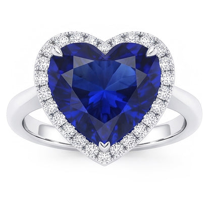 Natural Sapphire Ring 3.50ct - White Gold 14K