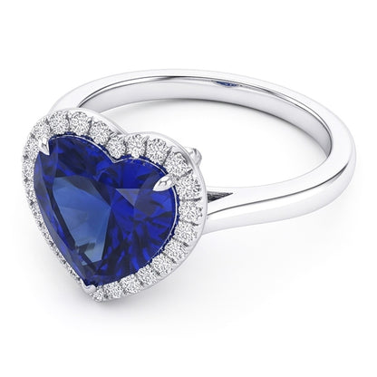 Natural Sapphire Ring 3.50ct - White Gold 14K