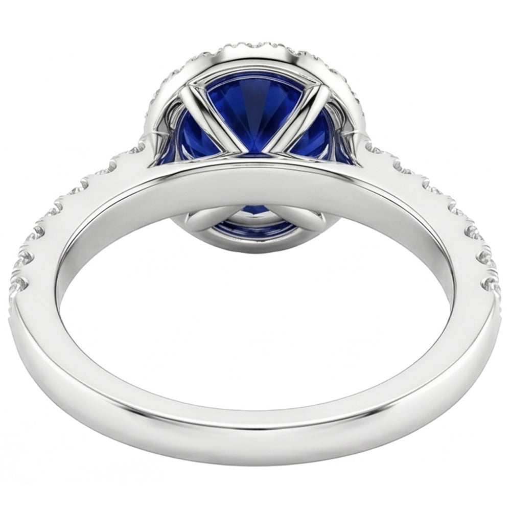 Natural Sapphire Ring 3.50ct - White Gold 14K