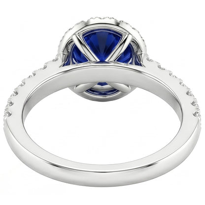Natural Sapphire Ring 3.50ct - White Gold 14K