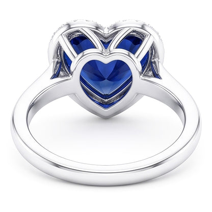 Natural Sapphire Ring 3.50ct - White Gold 14K