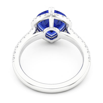 Natural Sapphire Ring 3.50ct - White Gold 14K