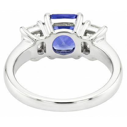 Natural Sapphire Ring 3.50ct - White Gold 14K