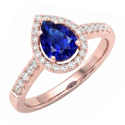 Natural Sapphire Ring 3ct - Rose Gold 14K