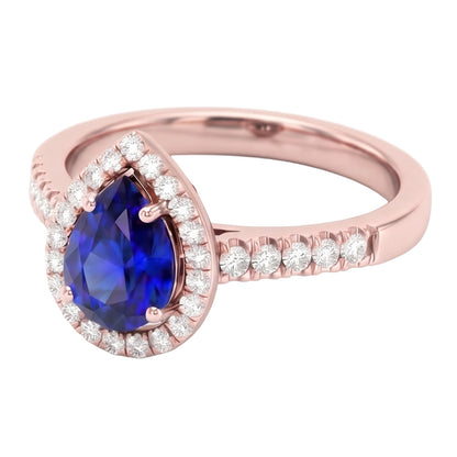 Natural Sapphire Ring 3ct - Rose Gold 14K