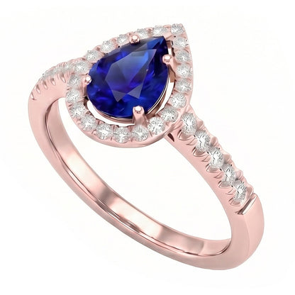 Natural Sapphire Ring 3ct - Rose Gold 14K