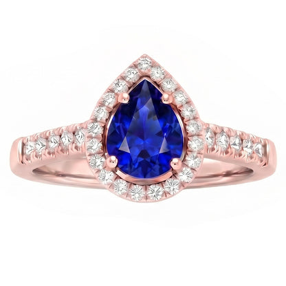 Natural Sapphire Ring 3ct - Rose Gold 14K