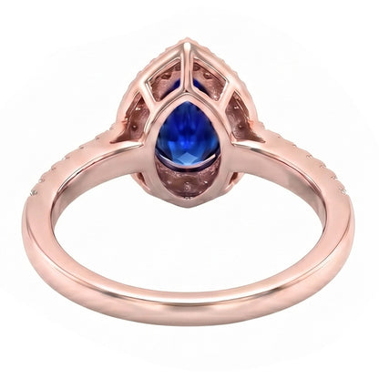 Natural Sapphire Ring 3ct - Rose Gold 14K