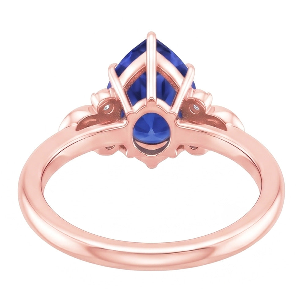Natural Sapphire Ring 3ct - Rose Gold 14K