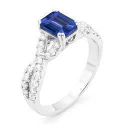 Natural Sapphire Ring 3ct - White Gold 14K