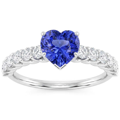 Natural Sapphire Ring 3ct - White Gold 14K