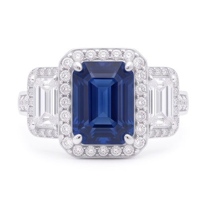 Natural Sapphire Ring 3ct - White Gold 14K