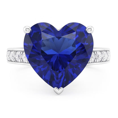 Natural Sapphire Ring 3ct - White Gold 14K