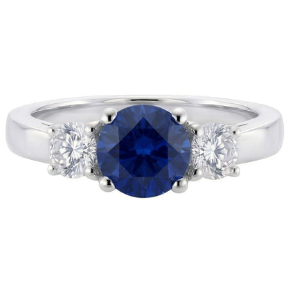 Natural Sapphire Ring 3ct - White Gold 14K
