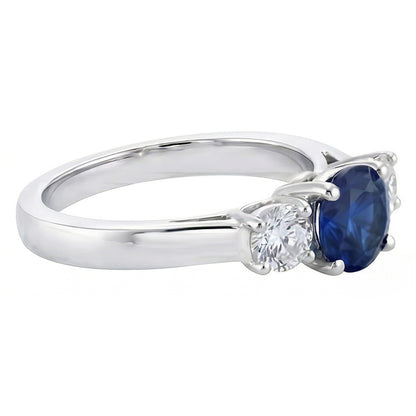 Natural Sapphire Ring 3ct - White Gold 14K