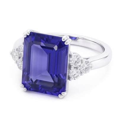 Natural Sapphire Ring 3ct - White Gold 14K