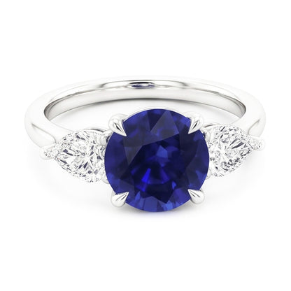 Natural Sapphire Ring 3ct - White Gold 14K