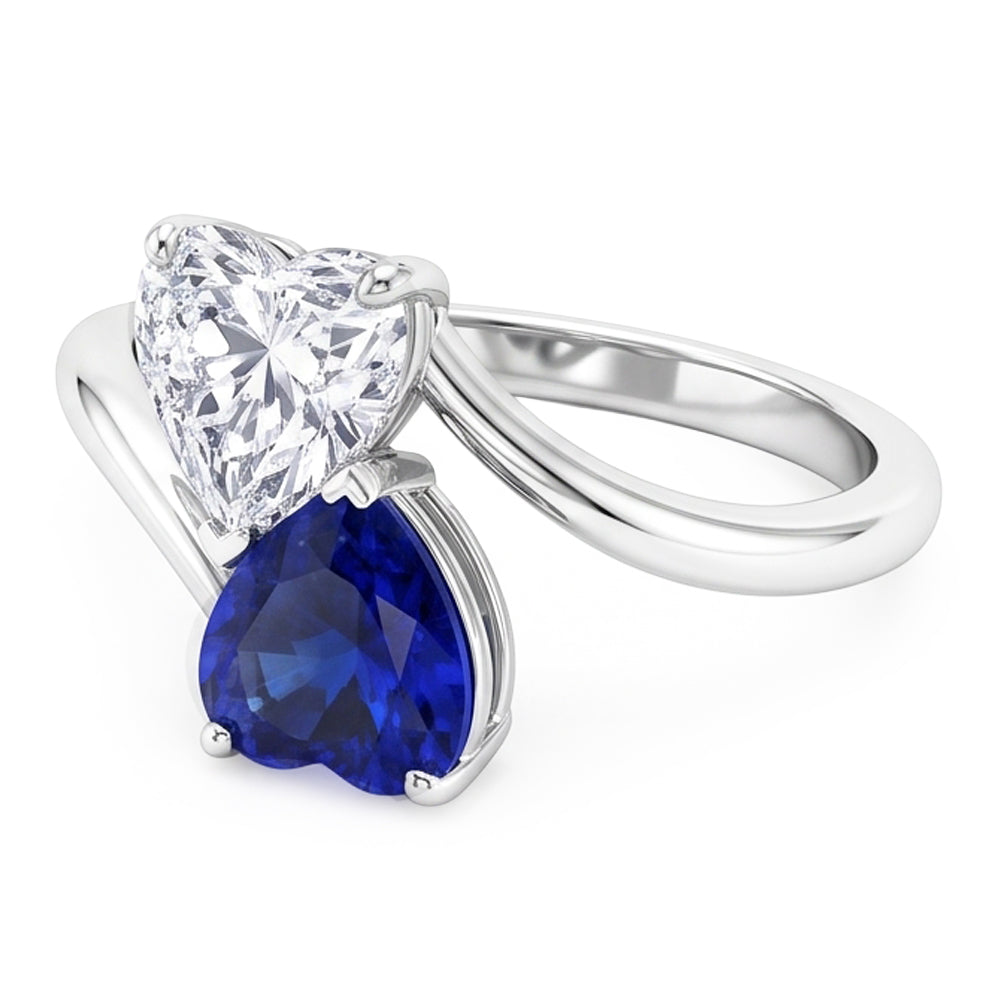 Natural Sapphire Ring 3ct - White Gold 14K