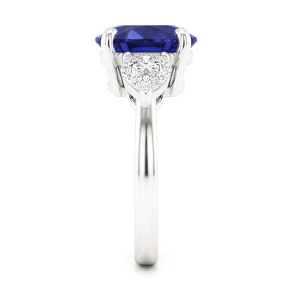 Natural Sapphire Ring 3ct - White Gold 14K