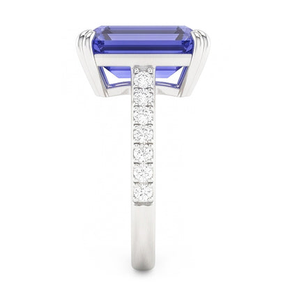 Natural Sapphire Ring 3ct - White Gold 14K
