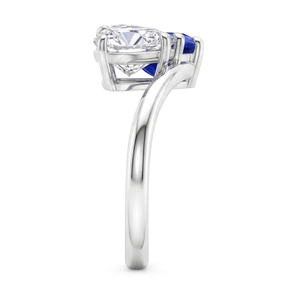 Natural Sapphire Ring 3ct - White Gold 14K