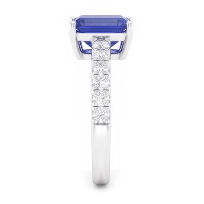 Natural Sapphire Ring 3ct - White Gold 14K