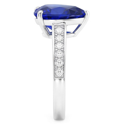 Natural Sapphire Ring 3ct - White Gold 14K