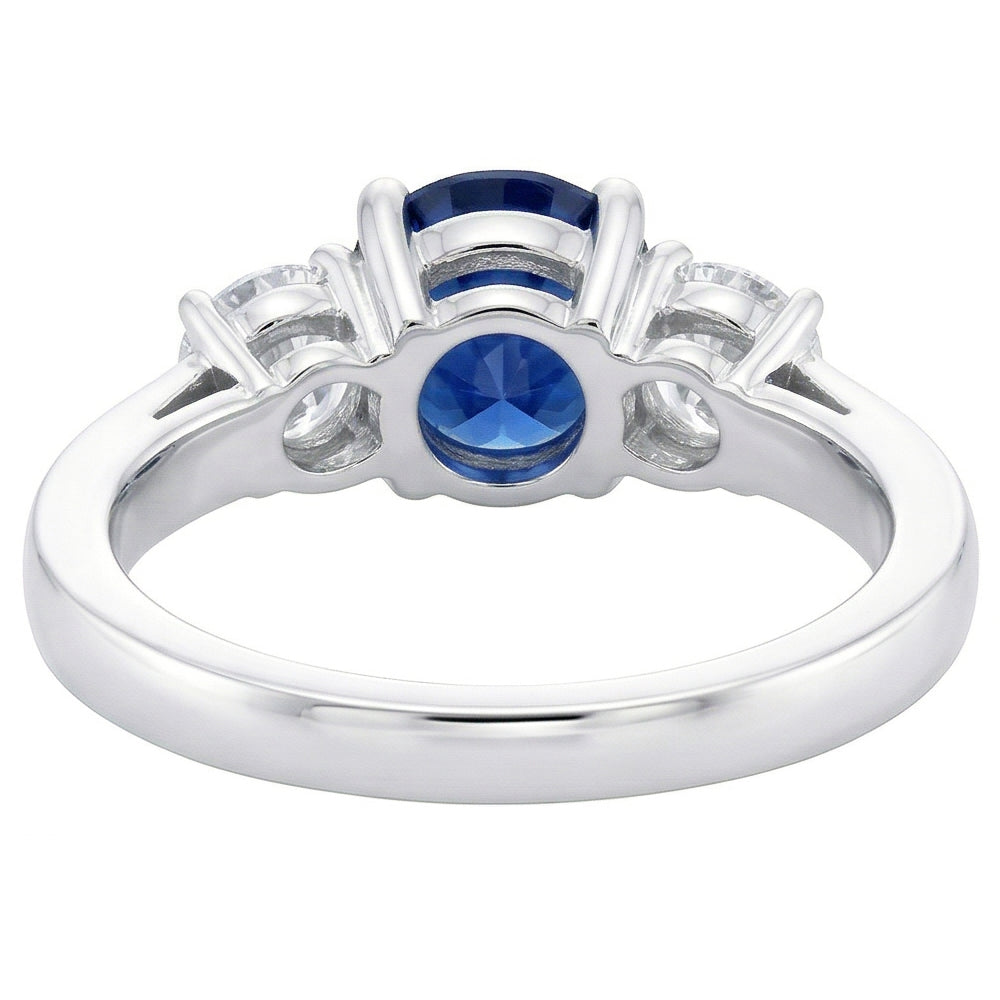 Natural Sapphire Ring 3ct - White Gold 14K