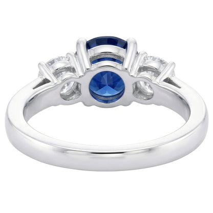Natural Sapphire Ring 3ct - White Gold 14K
