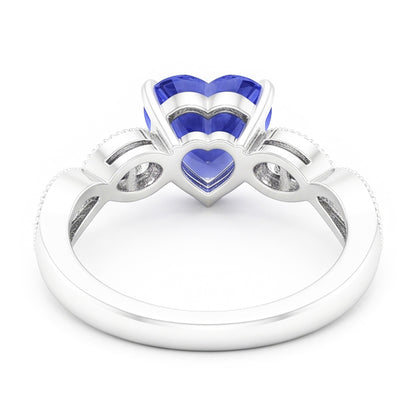 Natural Sapphire Ring 3ct - White Gold 14K
